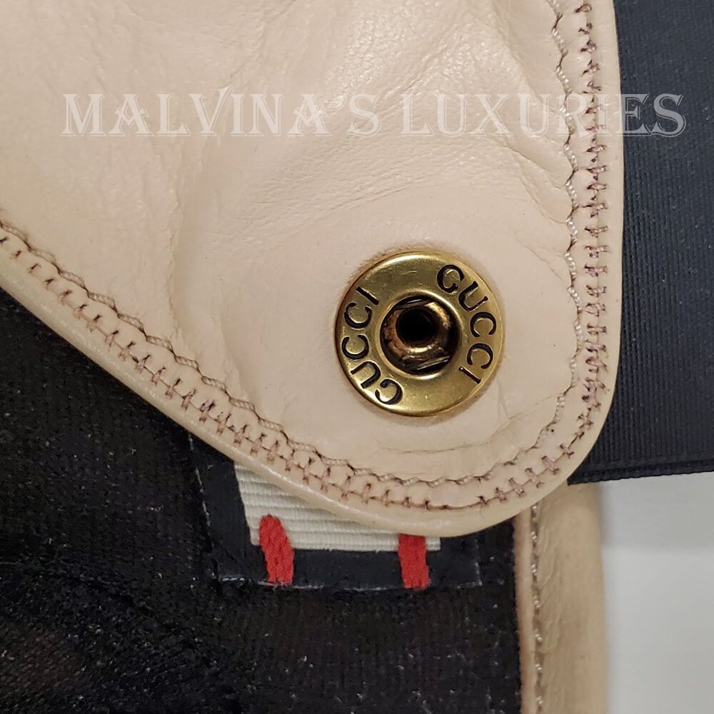 GUCCI GLOVES 477970 BEIGE LEATHER HEART CUT-OUT CAT FELINE HEAD - Picture 9 of 12